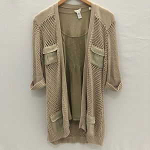 Chico’s Tan Sweater Tank Lot Sz 2 L